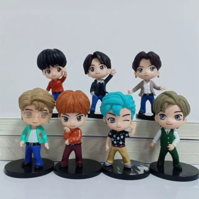 7Pcs/set Kpop Bangtan Boys BTS Character Action Figure Model Toy Kids Gift