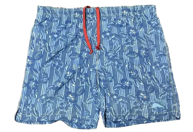 Tommy Bahama Swim Shorts Trunks Lined Adults Large Blue Hawaiian Relax Mens