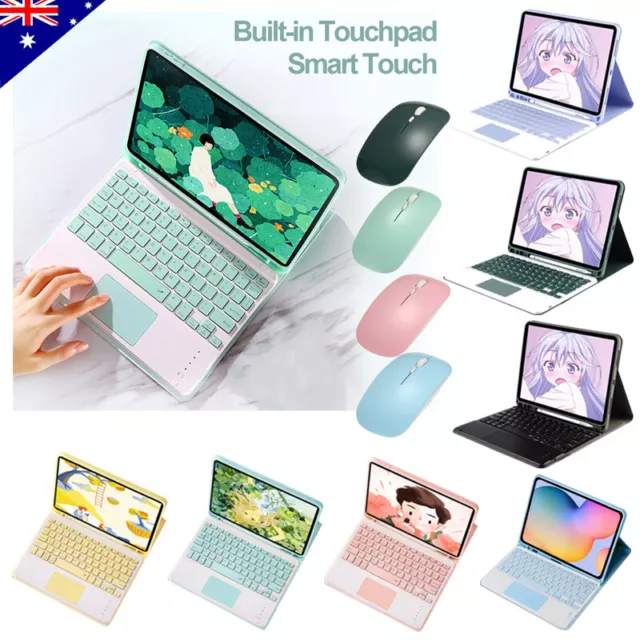 For Samsung Galaxy Tab S9/ S9 FE + Tablet Bluetooth Touchpad Keyboard Case Cover