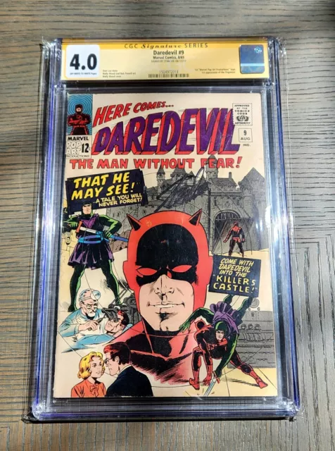 Daredevil #9 CGC 4.0 Signed By Stan Lee / 1st "Marvel Pop Art Productions" Logo