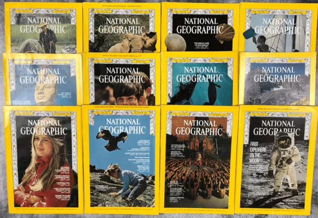 Vintage National Geographic Magazine Bundle 1969, complete (12 issues)