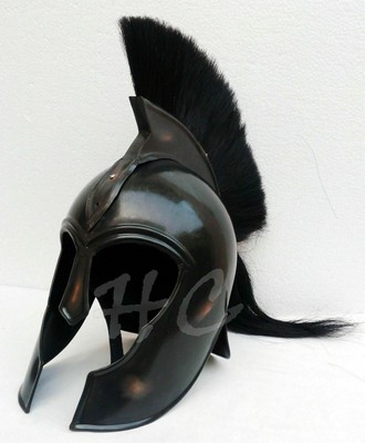 Trojan Médiévale Armor Knight Spartiate Grec Corinthien Trojan Casque Avec Noir Plume 