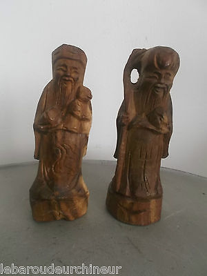 Two Statues Man Sage. Asia