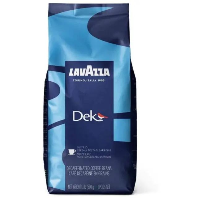 Lavazza DEK Decaffeinated Coffee Espresso Medium Roast Beans Decaf - 500g Bag