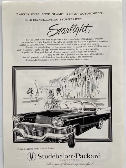 1958 Studebaker Starlight Print Ad