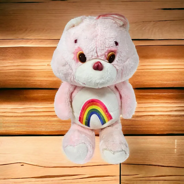 Vtg 80s Kenner Care Bear Plush Cheer Bear Pink Rainbow Stuffed Animal See Pics