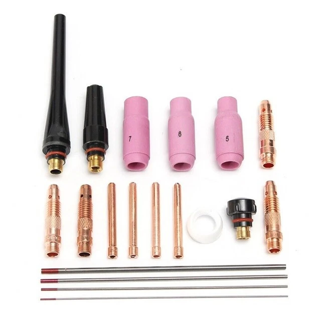 High Quality Tungsten Electrode and Cup Kit for WP17/18/26 TIG Welding – 19 Pcs