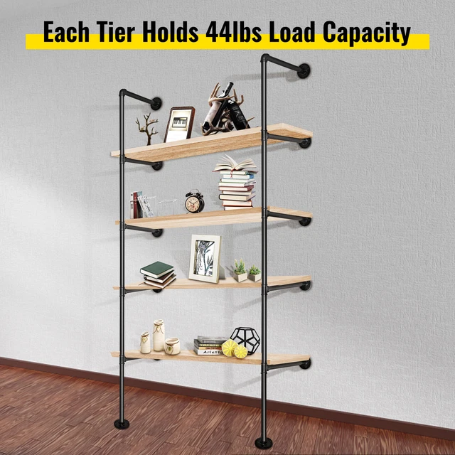 VEVOR 5Tier Industrial Wall Mount DIY Pipe Shelf Bookshelf Storage Shelf Bracket 2