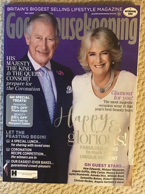 Good Housekeeping Magazine, King Charles III Coronation, Queen Camilla, May 2023