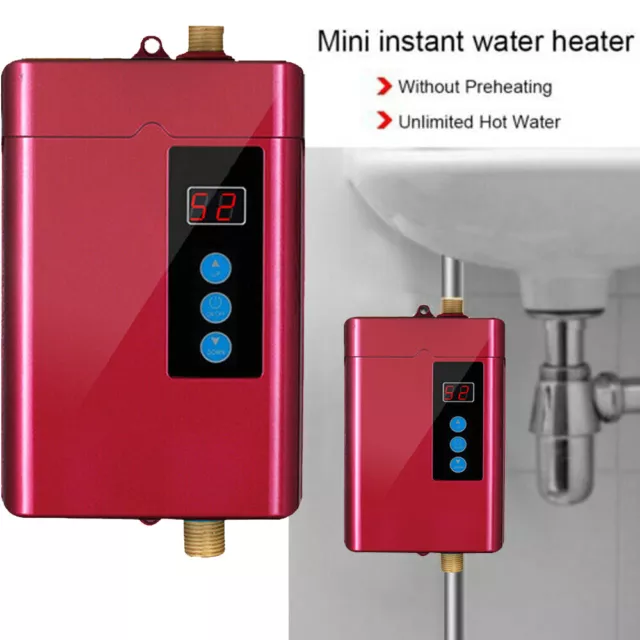Electric Kitchen Tankless Instant Hot Water Heater Bathroom Shower Tap Faucet