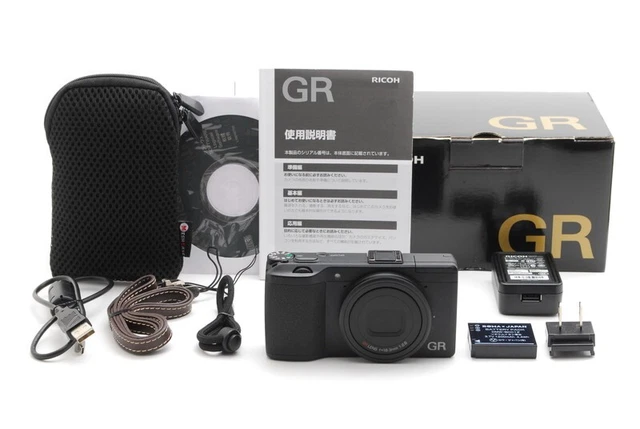 SH:313【TOP MINT w/Case】 RICOH GR 16.2MP Digital Compact Camera Black From JAPAN