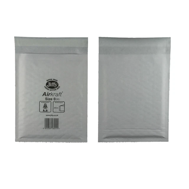 Borsa Jiffy AirKraft taglia 0 140x195 mm bianca confezione da 100 JL-0