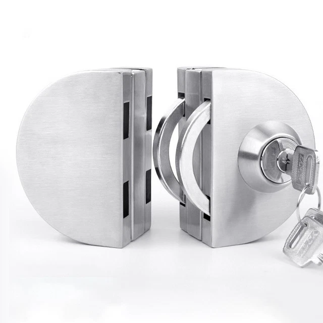 Blocco Vetro Serratura 3 Chiavi Vetro Lucchetto Acciaio Inox Set Blocco
