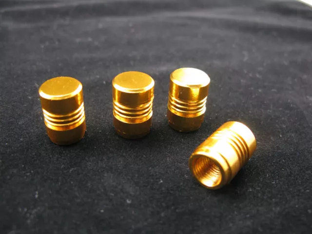 4X Gold Car Motorbike Aluminium Tyre Wheel Stem Air Valve Dust Cap Cover B