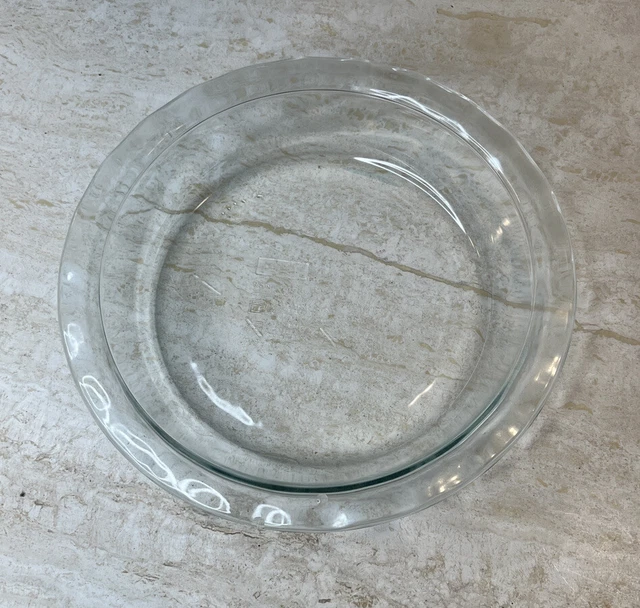 PYREX CLEAR GLASS Pie Pan Crimped Deep Dish 210 18.00 PicClick