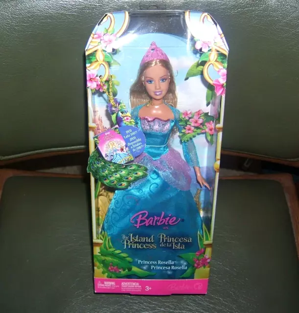 2007 The Island Princess Rosella Barbie Doll in Blue Dress -MIB 2007 The Island Princess Rosella Barbie Doll in Blue Dress -MIB