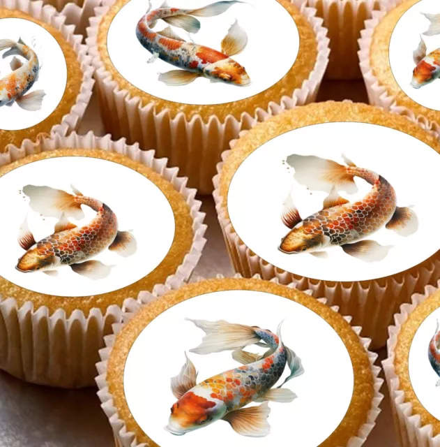 FISHING FISH FISHERMAN Cupcake Toppers Edible Icing Cake £2.69 - PicClick UK