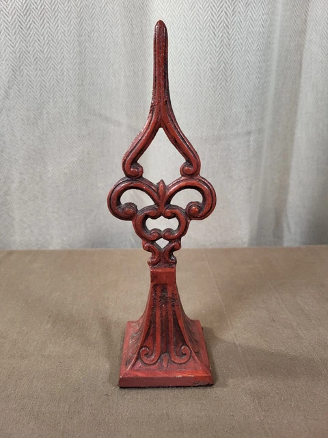 Vintage Metal Finial With Distressed Wrought Iron Finish 9" Tall