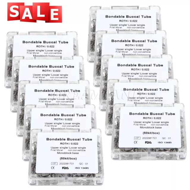 1-10 boxes Ortho Buccal Tube Single Monoblock Base 1st Molar Bondable Roth.auk