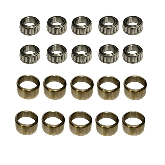L44649 Set Of Ten Taper Cones With Cups For 4 or 5 Lug Trailer Hubs L44610