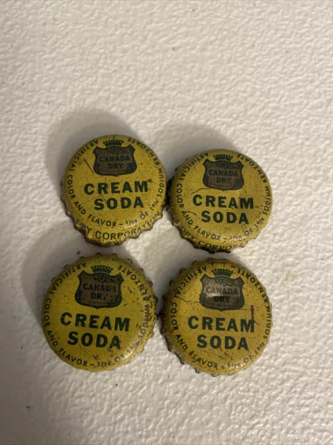Canada Dry Cream Soda Bottle Caps Lot Of Four