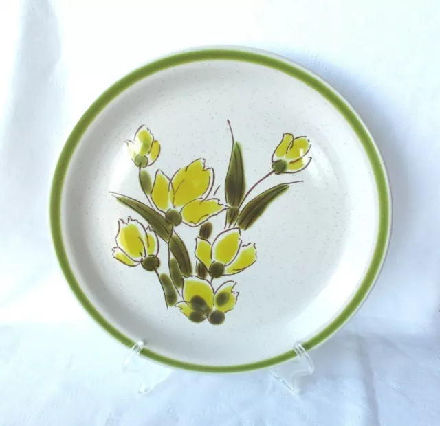 Vintage 70's Stonybrook Stoneware Replacement Dinner Plate *Yellow Flowers