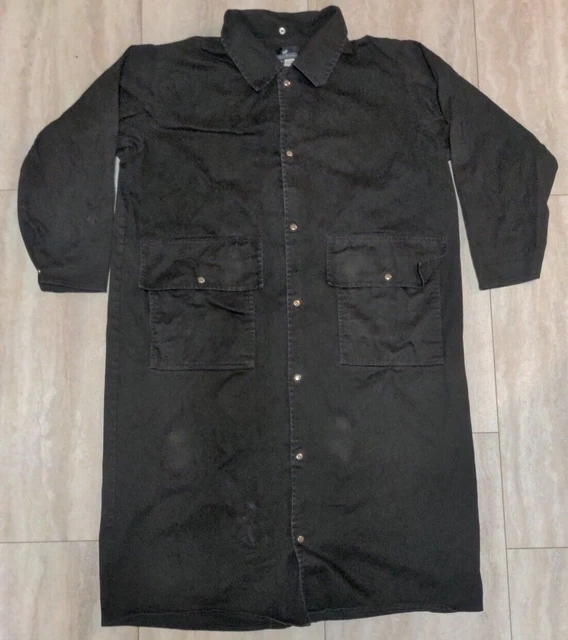 Western Express Mens 3X Black Denim LONG COAT DUSTER w/o LINING Cowboy Gunfighte