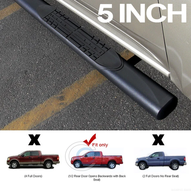 5" Oval Matte Black Side Step Nerf Bars Running Boards 04-08 Ford F150 Super Cab