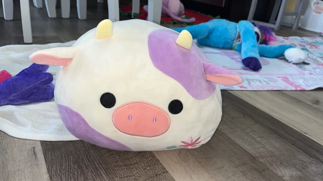 Squishmallows Official Caedia Cow Plush - 11 Inch Stackable Super Soft Toy