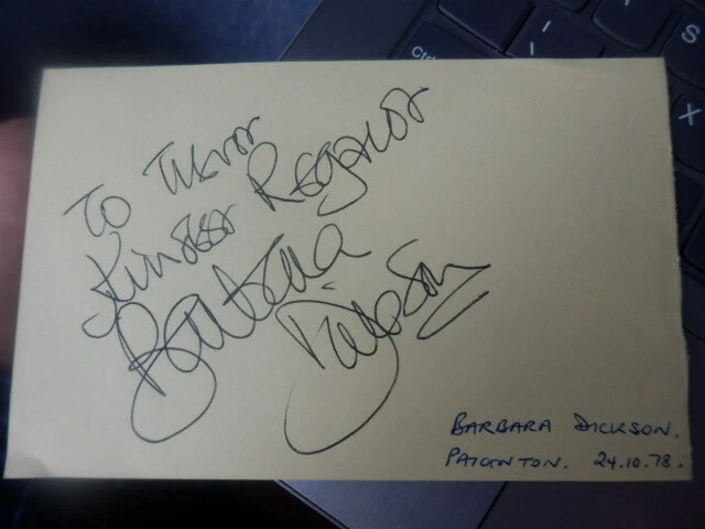 Barbara  Dickson  -  Singer   -   Autograph - 1978