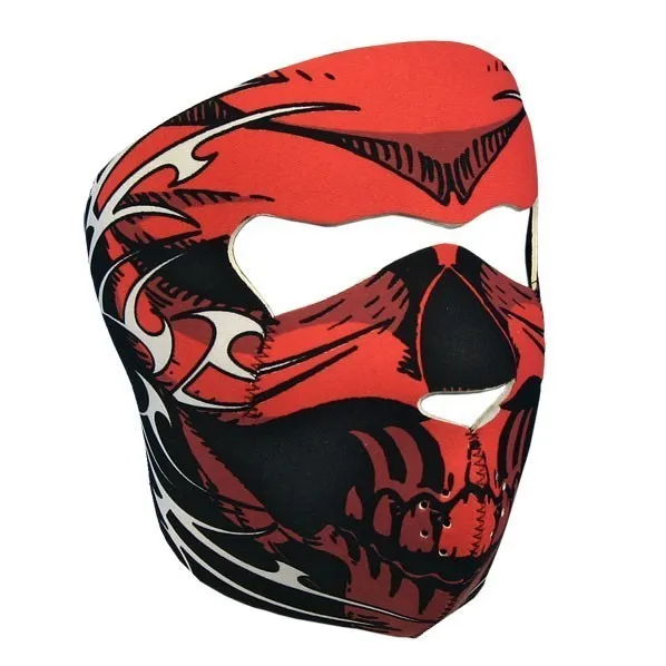 Biker Motorrad Face Mask Red Tribal Skull Totenkopf Maske Neopren Sturmhaube NEU