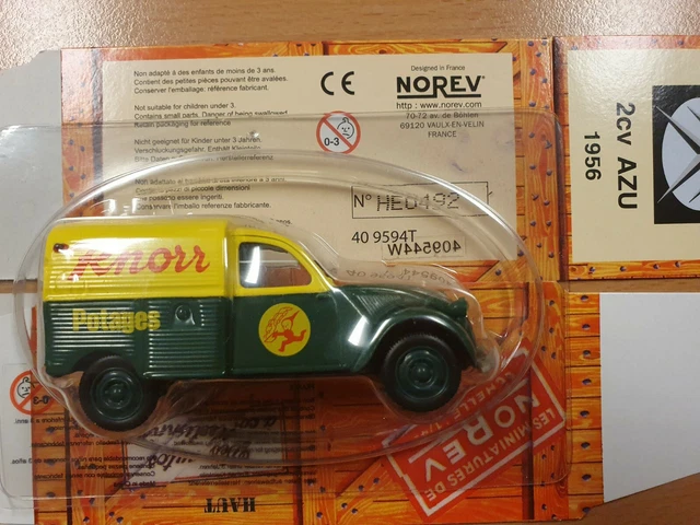 Voiture CITROEN 2CV AZU Knorr 1956 verte et jaune NOREV presse 1/43