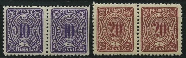 BERLIN B 28A,29 Paar **, PACKETFAHRT GESELLSCHAFT: 1887/8, 10, 20 Pf. in waager