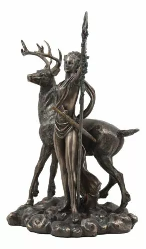10.25 Inch Greek Goddess Diana Artemis and Moon Statue Figurine 3
