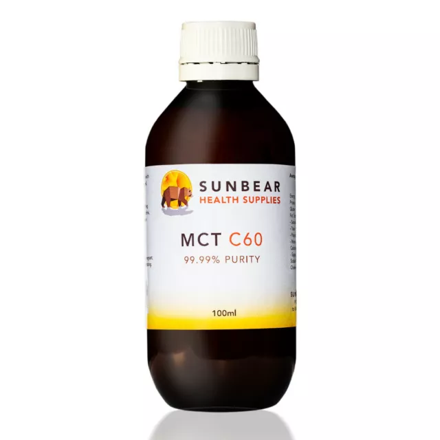 C60 MCT - Aceite MCT de coco premium con 99,99% de carbono puro 60-100 ml