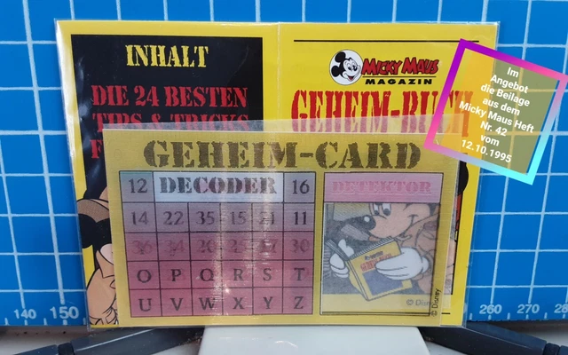 Disney Im Angebot die Beilage aus dem Micky Maus Heft Nr. 42    12.10.1995