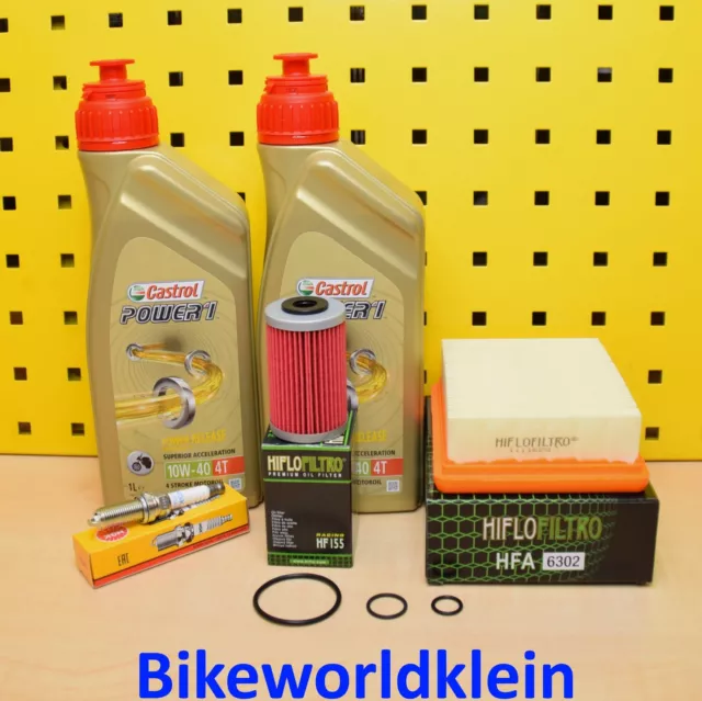 KTM Duke RC 200 Serviceset Öl Ölfilter Luftfilter Zündkerze Castrol 10w40