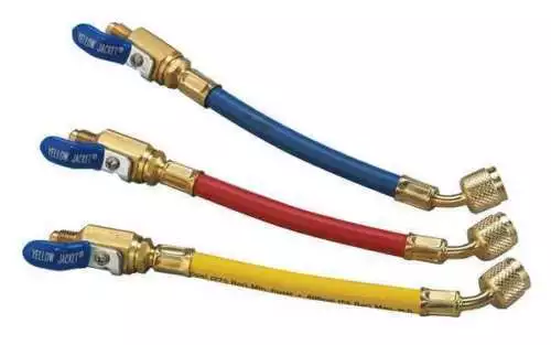 Yellow Jacket 25980 9" FLEXFLOW™ Adapter Hoses (3-Pak) with Compact Ball Valves