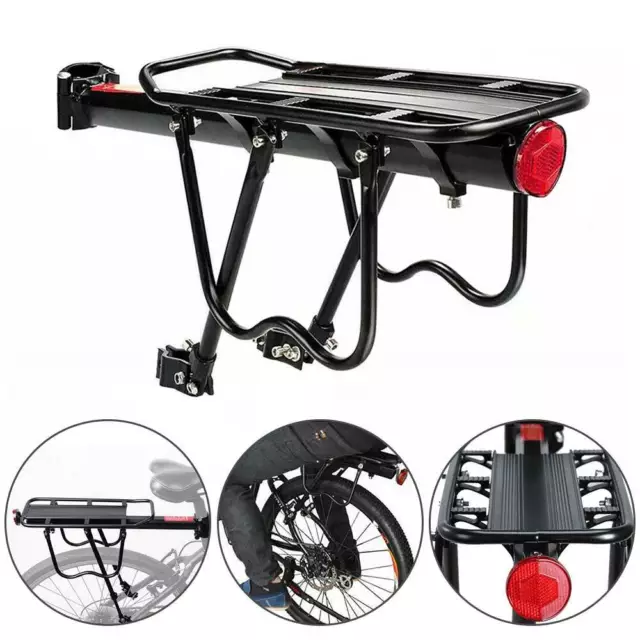 Alloy Rear Bicycle Cycle Luggage Mountain Bike Pannier Rack Carrier Bag Black