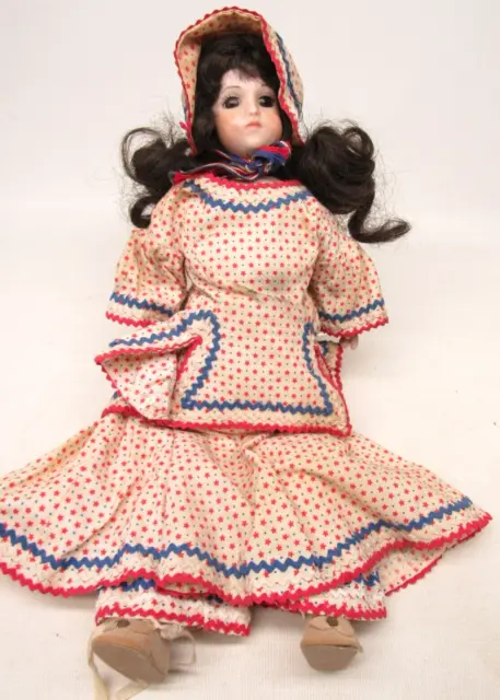 16" 1973 Bru Artist Reproduction Bisque Doll Larrayne Hirrer Cloth Body Stars