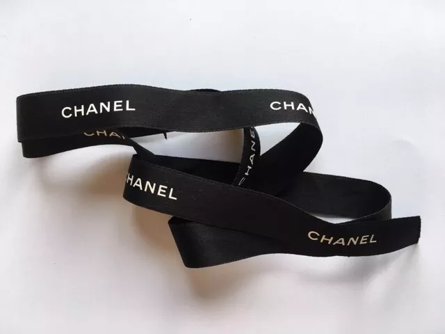 Chanel Band Geschenkband Schleife schwarz samtig, 93 cm lang, 1,8 cm breit