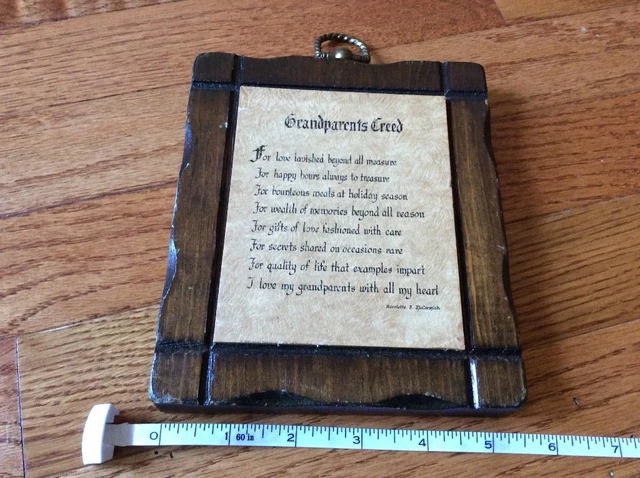 Jerry Schultz handcrafted Pine wood NY Grandparents love poem wall hanging gift