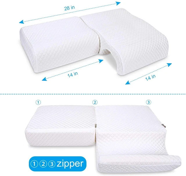 Memory Foam Pillow for Couples Adjustable Cube Cuddle Pillow anti Pressure 2