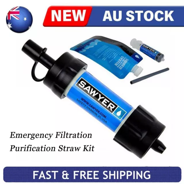 SAWYER Mini Tap Water Filter Kit - Emergency Filtration Purification Straw AU