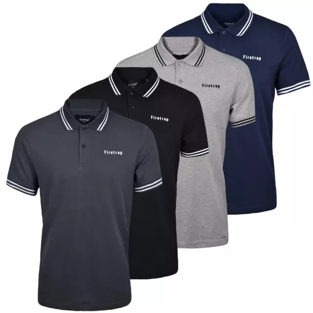 MENS POLO TSHIRT Firetrap PK Plain Shirt Short Sleeve Pique Golf Casual PK Shirt 17.99 PicClick UK