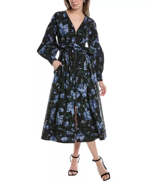 Marchesa Notte Indigo Midi Dress Women's