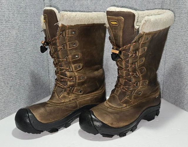 KEEN Women's ALASKA Waterproof Winter Boots Brown US Size 10.5 5298-SBRT