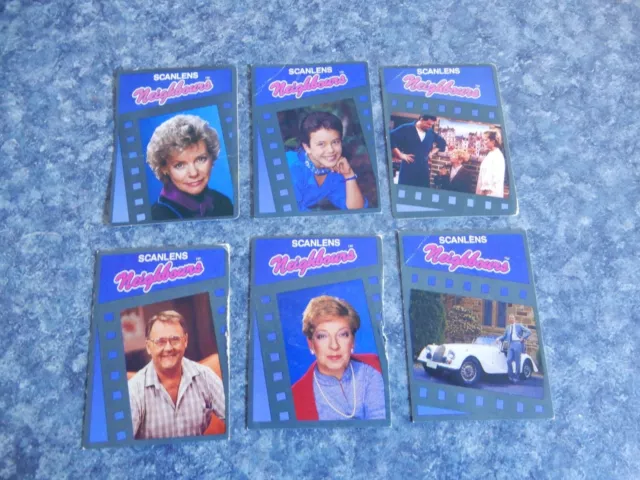 6 X Scanlens Neighbours Trading Cards - (lot 5)