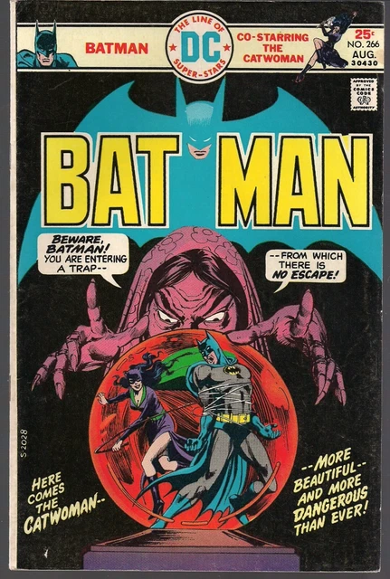 Batman #266 Dc 1975 Catwoman Back To Old Costume "Case Of Coincidences!"  Fnvf