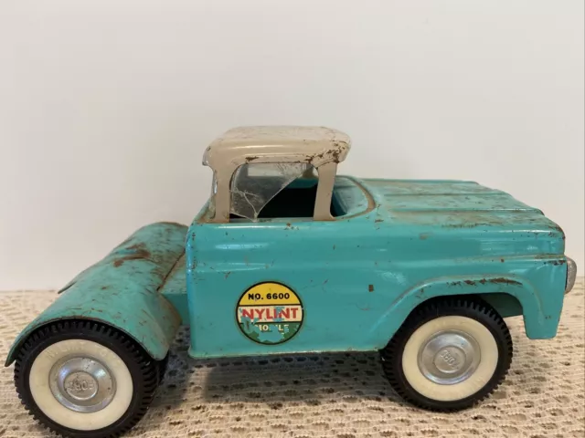 VINTAGE 1960s NYLINT 6600 MOBILE HOME TRAILER FORD TRACTOR CAB PRESSED STEEL TOY